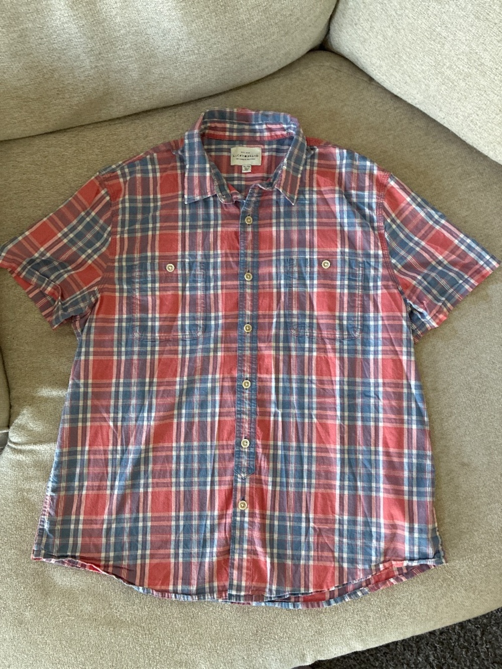 Lucky Brand men’s short sleeve button down